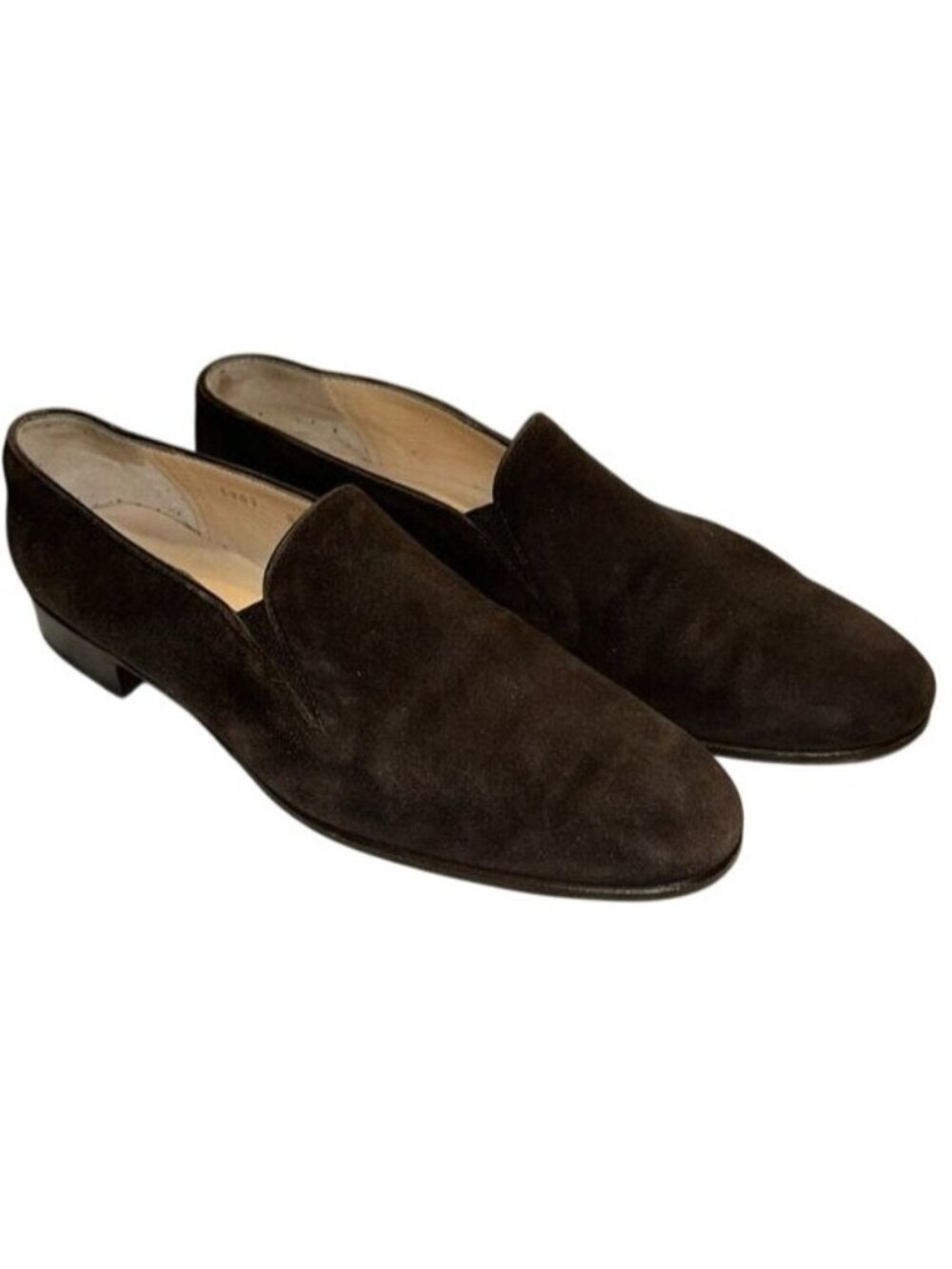 Brown Suede Slip-On Shoes By Silvia Fiorentina Leather Sole Size 9